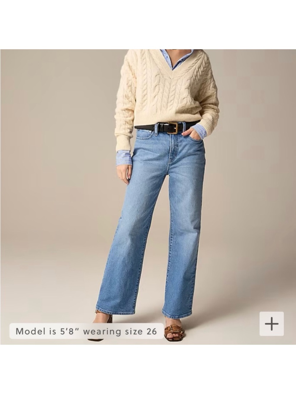 J Crew '90s Wide-Leg Jean in Morningside Wash, High Rise, Size 24